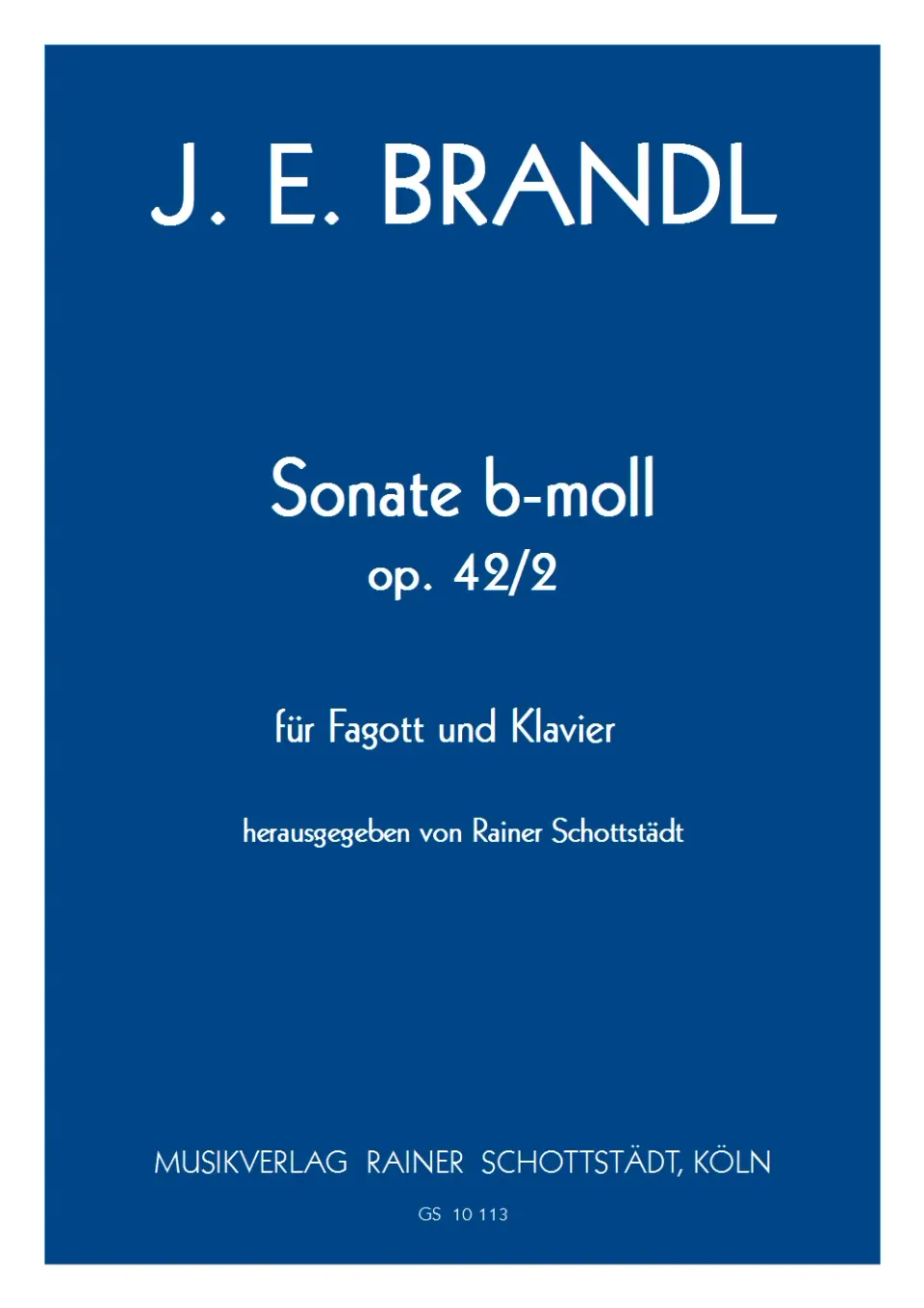 Musikverlag Rainer Schottstädt Sonate b-moll op.42/2 für Fagott und Klavier