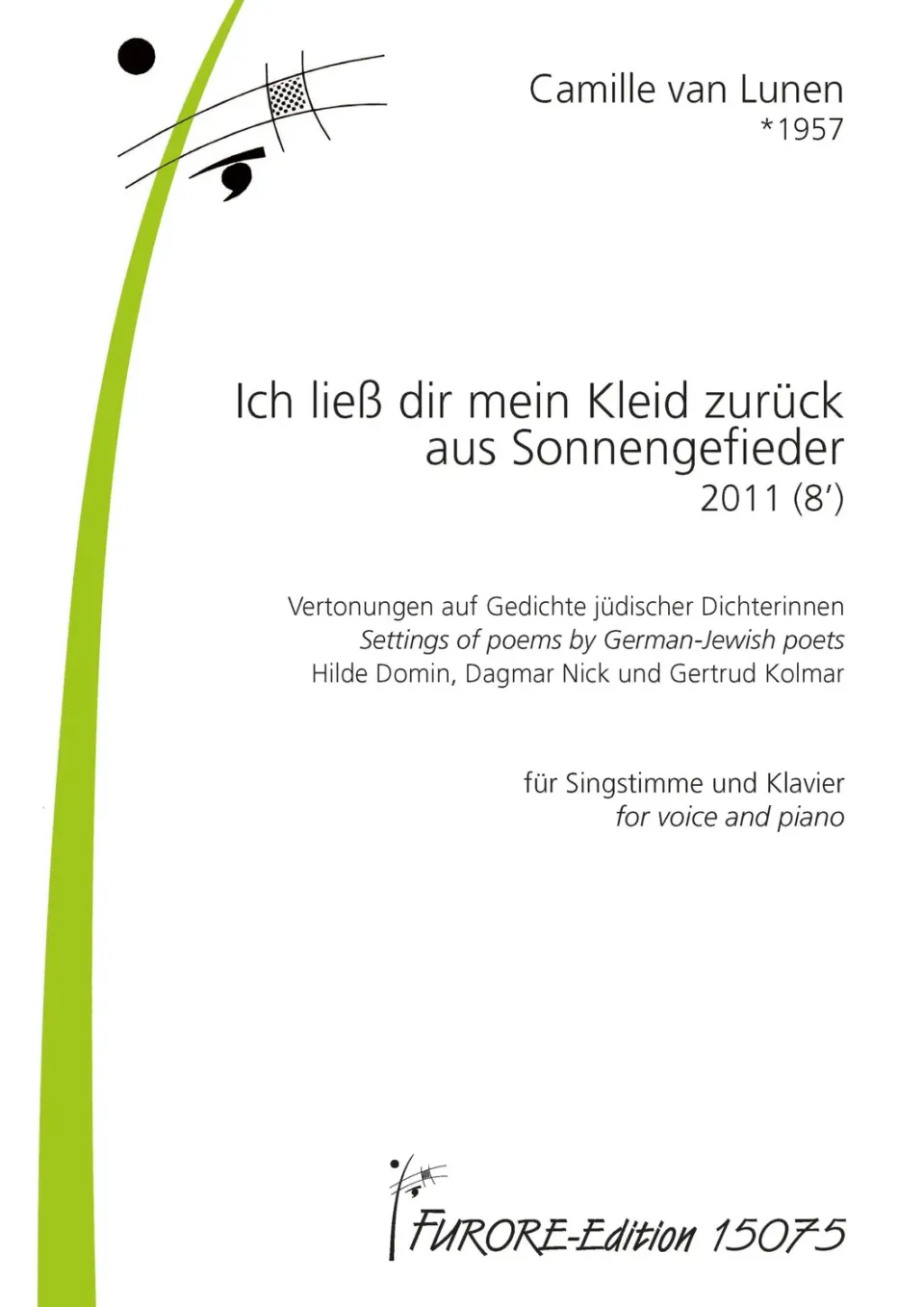 Furore Edition Sonnengefieder Gesang Klavier fue 15075 schwer