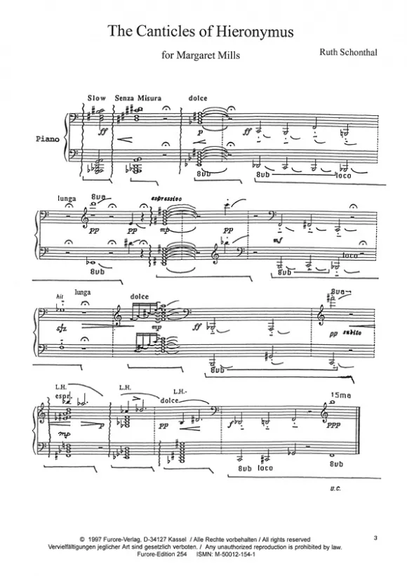 Furore Edition The Canticles of Hieronymus Klaviernoten schwer