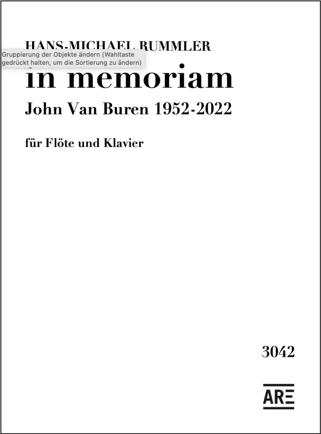 Are Musik Verlag in memoriam Flöte Klavier Noten