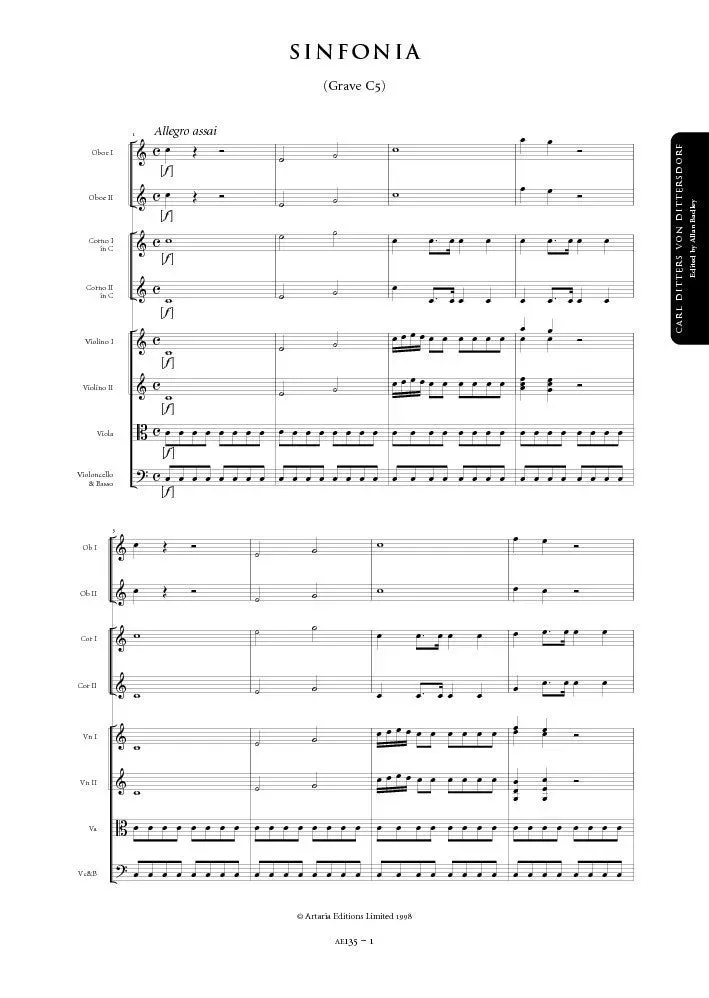 Artaria Symphony in C major Grave C5 AE135