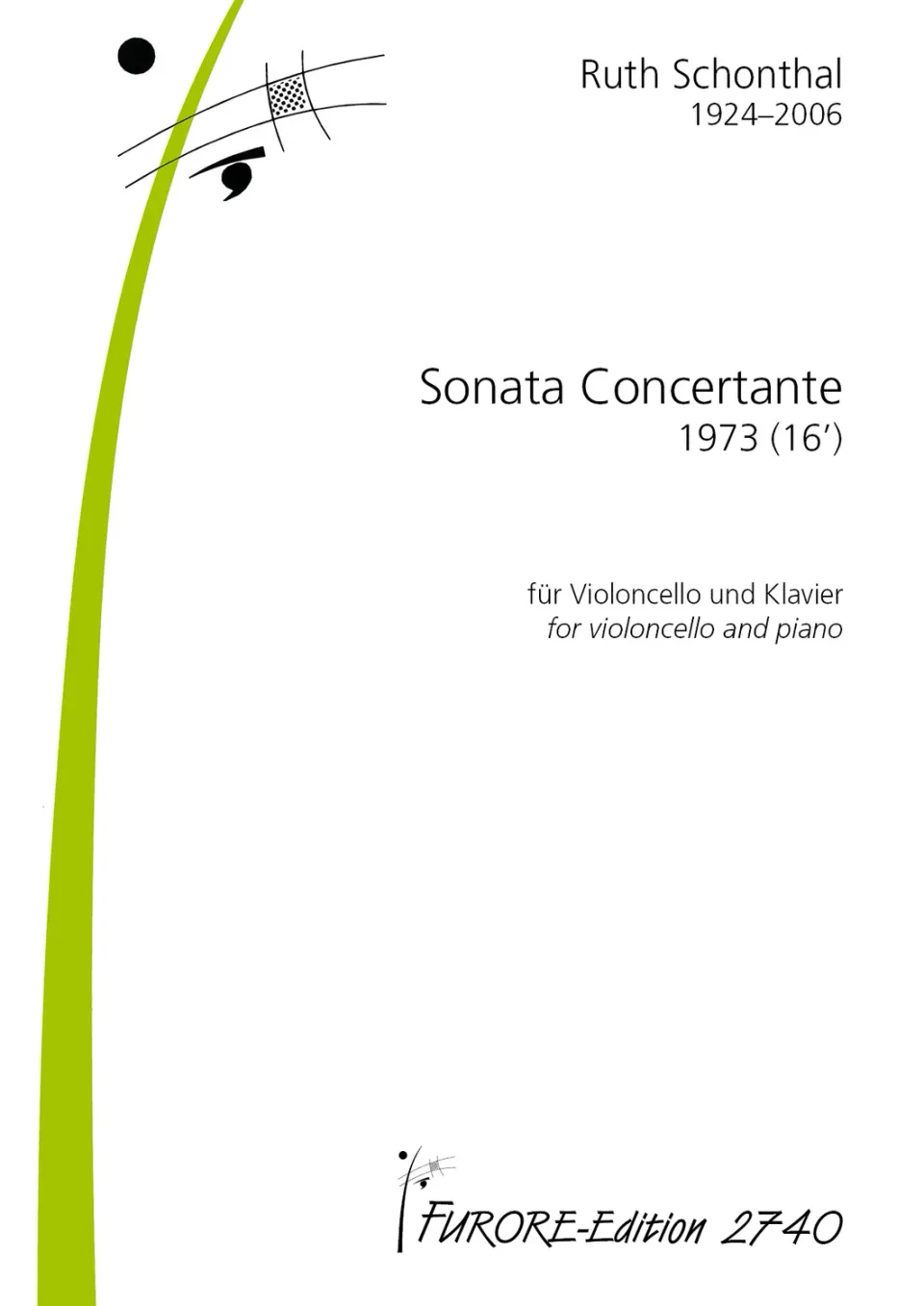 Furore Edition Sonata Concertante for Cello and Piano Noten
