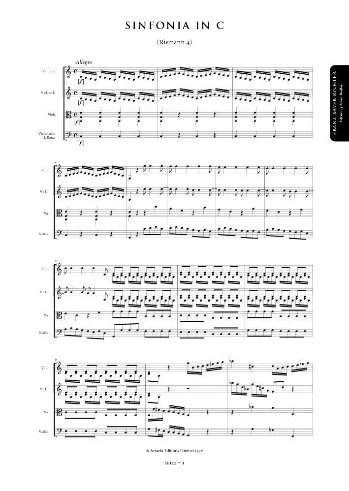 Artaria Richter Symphony No. 4 in C major Sinfonie