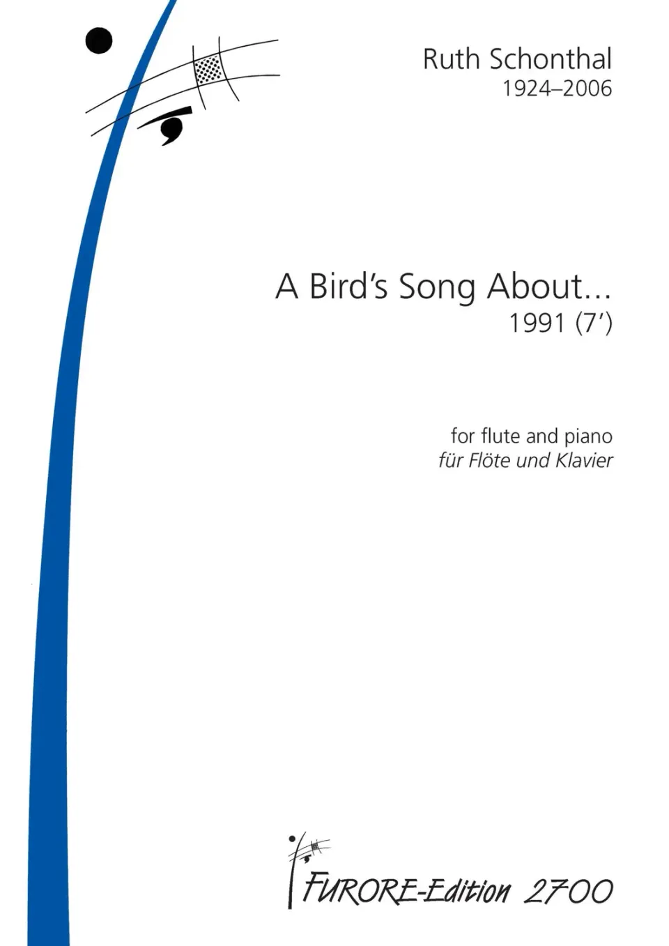 Furore Edition A Bird’s song about Flöte Klaviernoten Partitur