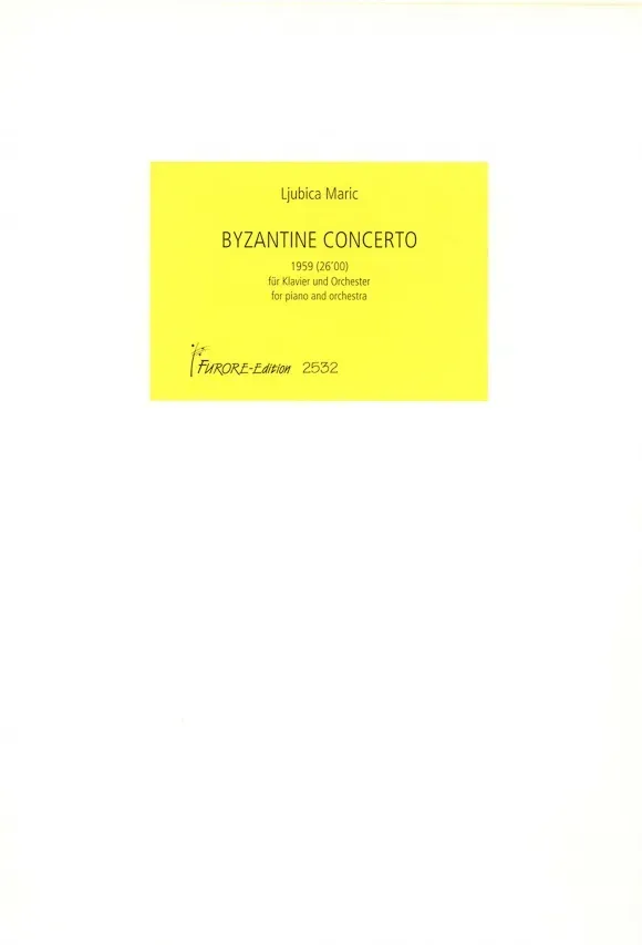 Furore Edition Byzantine Concerto Orchester Mietmaterial