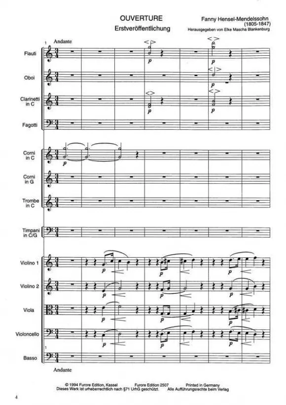 Furore Edition Ouvertüre C-Dur Orchester Mietmaterial