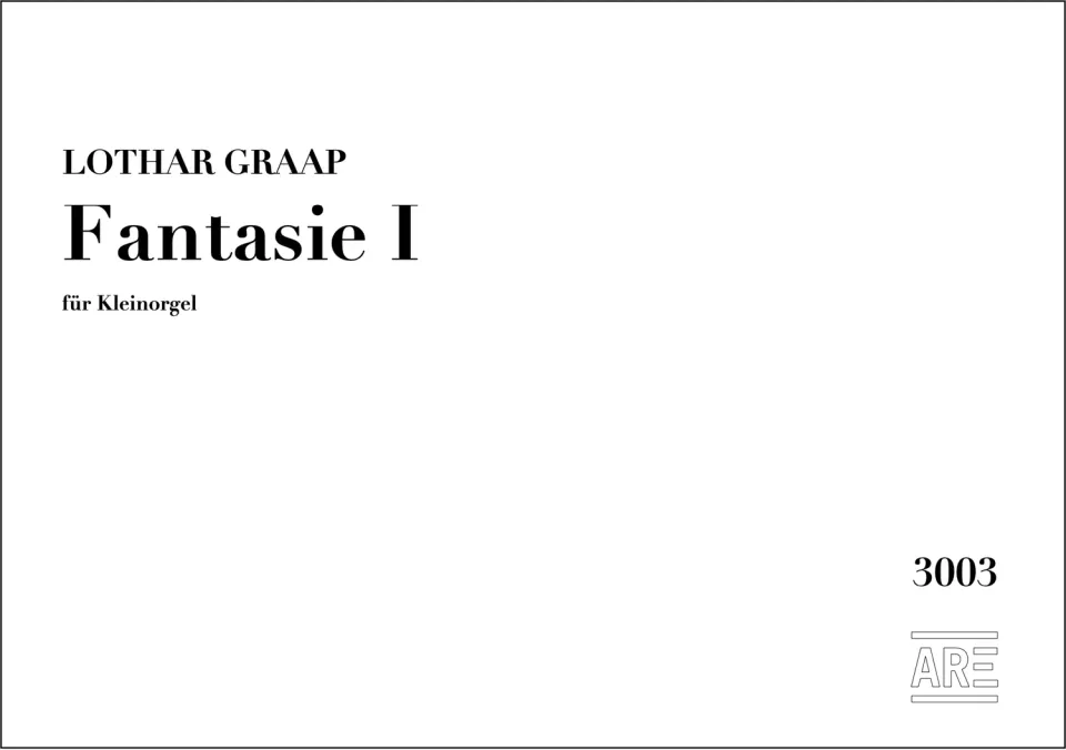 Are Musik Verlag Graap Fantasie I Noten Kleinorgel Pedal