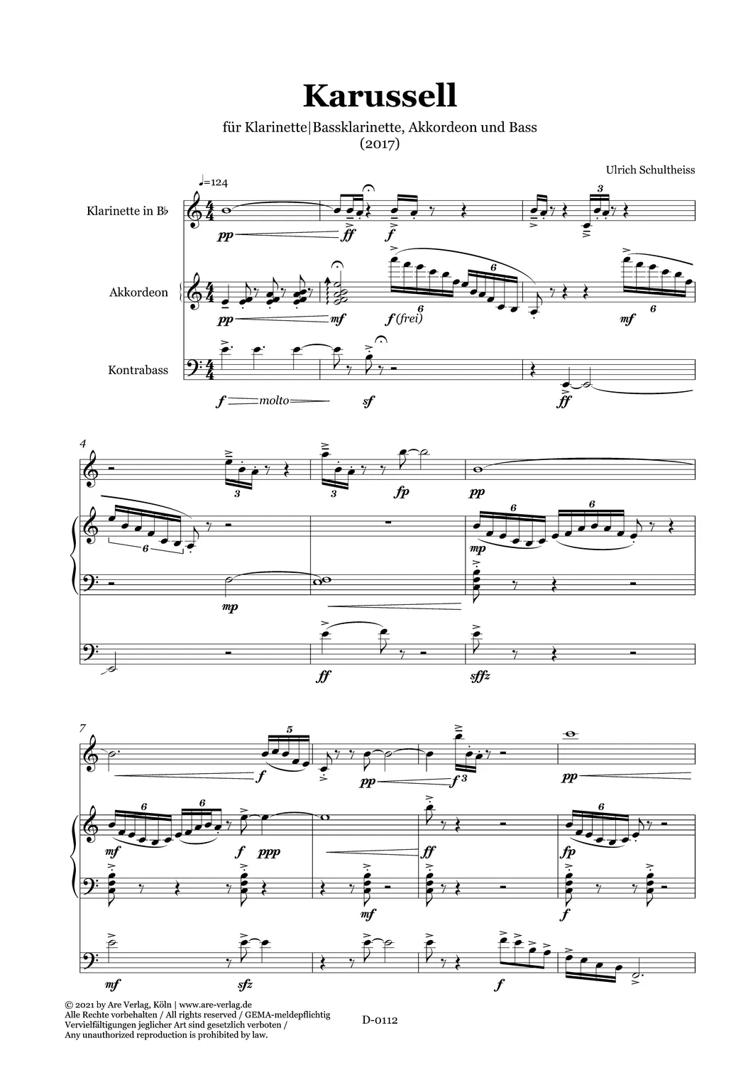 Are Musik Verlag Schultheiss Karussell Noten Klarinette Akkordeon