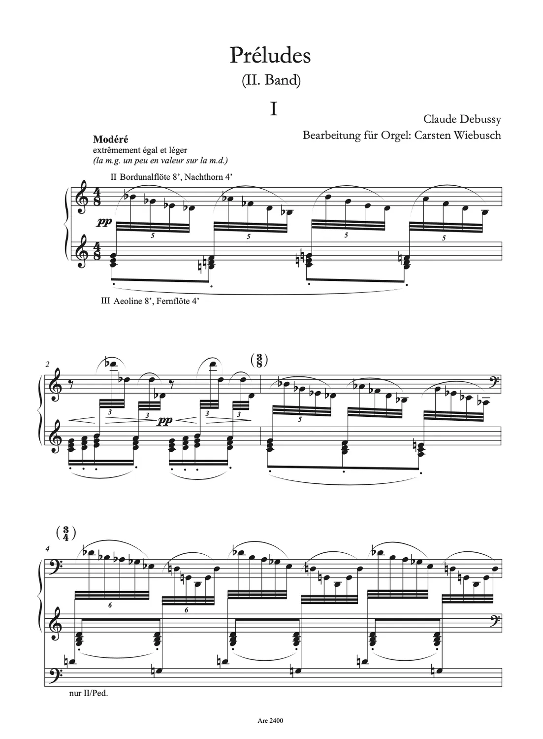 Are Musik Verlag Debussy Preludes II Orgelnoten Wiebusch