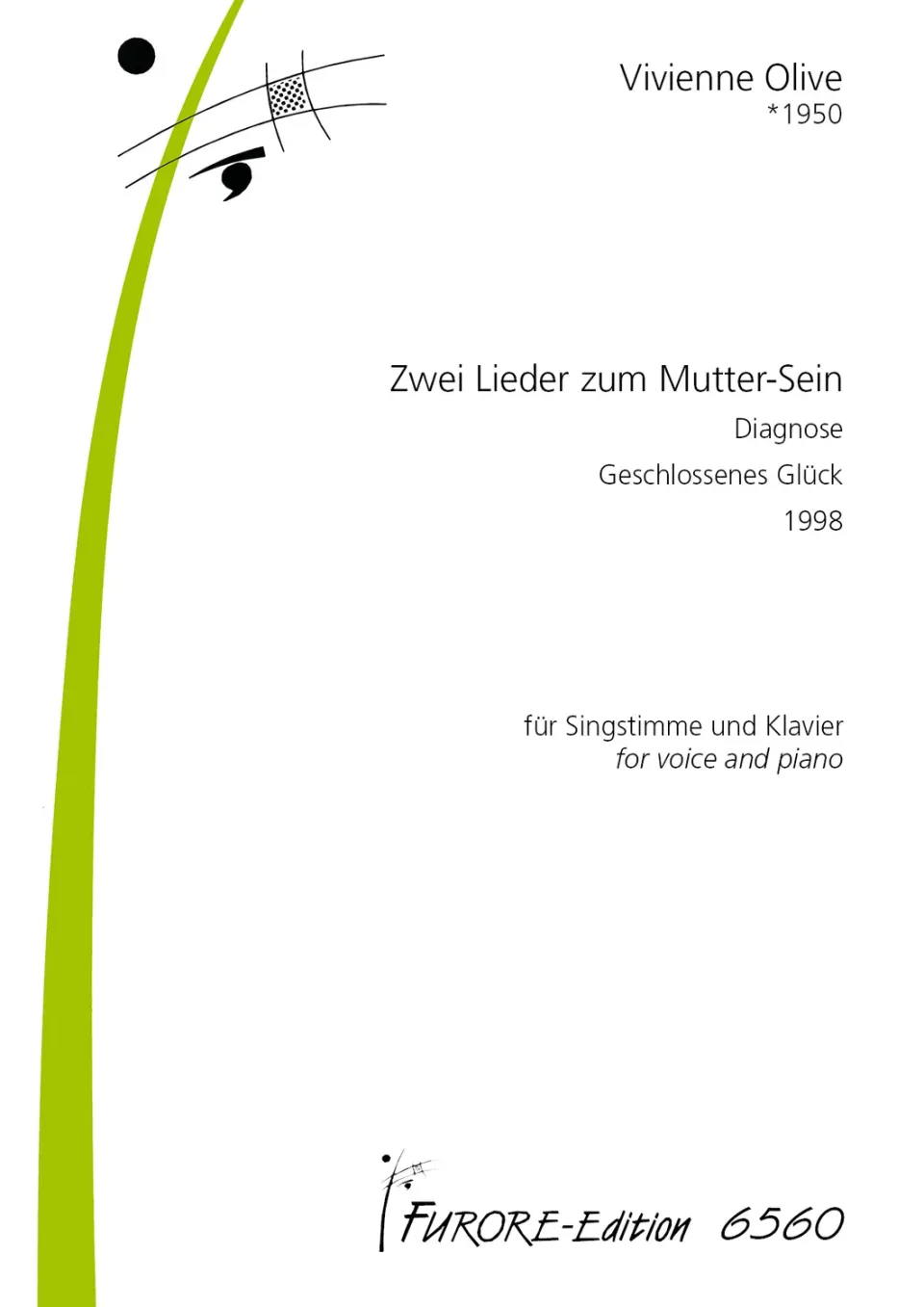 Furore Edition Zwei Lieder zum Mutter-Sein Gesangsnoten 2 Lieder