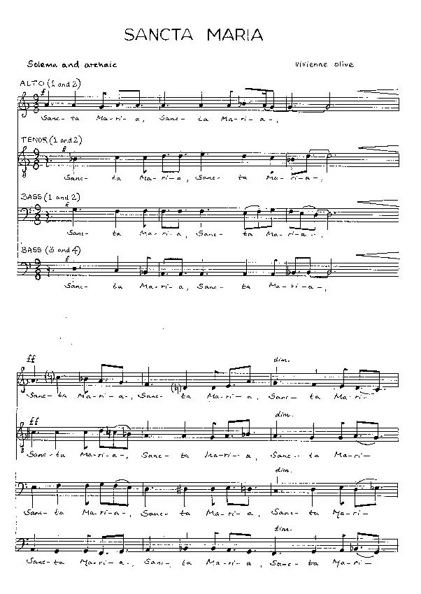 Furore Edition Sancta Maria Männerchor Partitur 8-stimmig