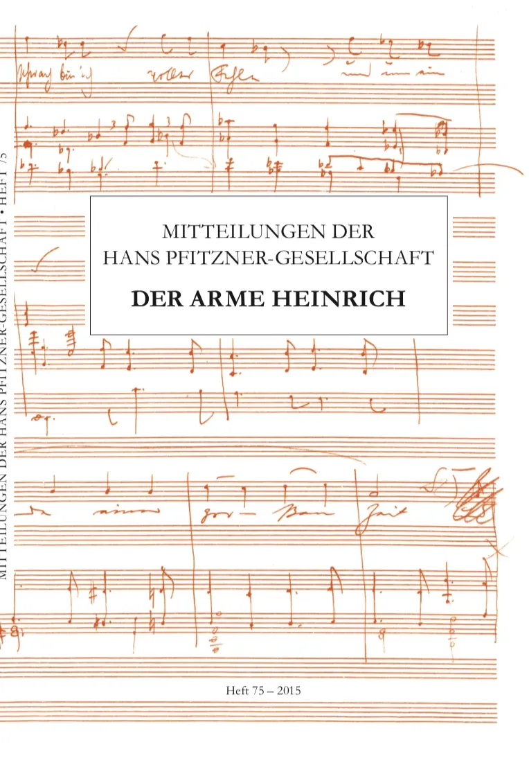 Are Musik Verlag Pfitzner Mitteilungen Heft 75 Zeitschrift