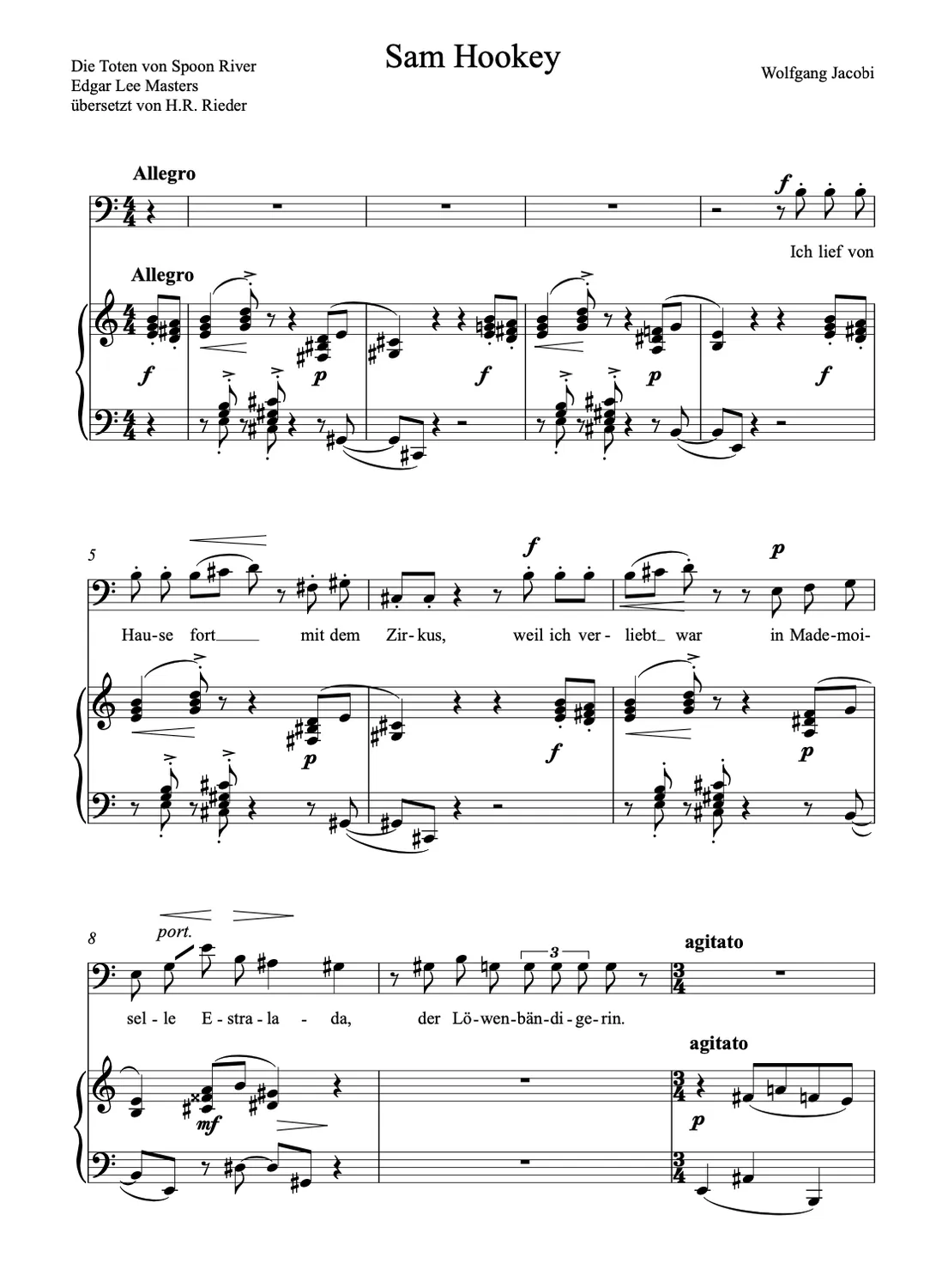 Are Musik Verlag Jacobi Toten von Spoon River Bariton Akkordeon