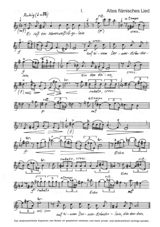 Furore Edition Lieder der Nachtigall Oboe Noten