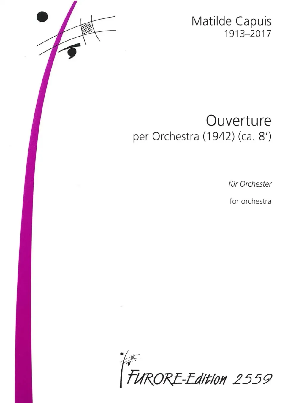 Furore Edition Ouverture Hire Material Partitur Leihmaterial Orchester