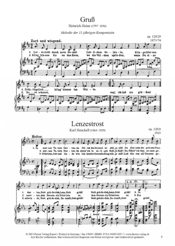 Furore Edition Der Frühling lockt! Lieder Stimme Klavier