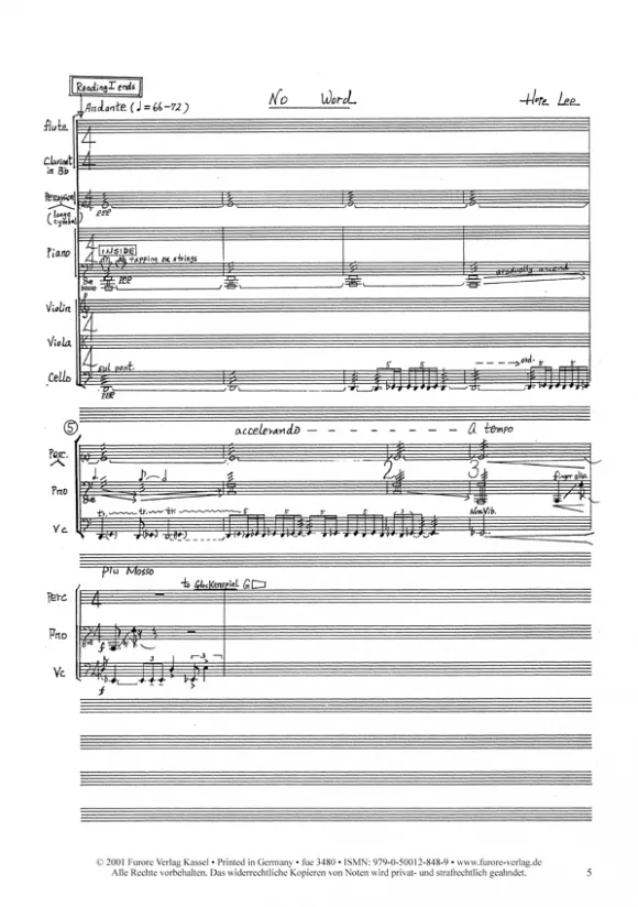 Furore Edition No word no whisper Partitur Ensemble