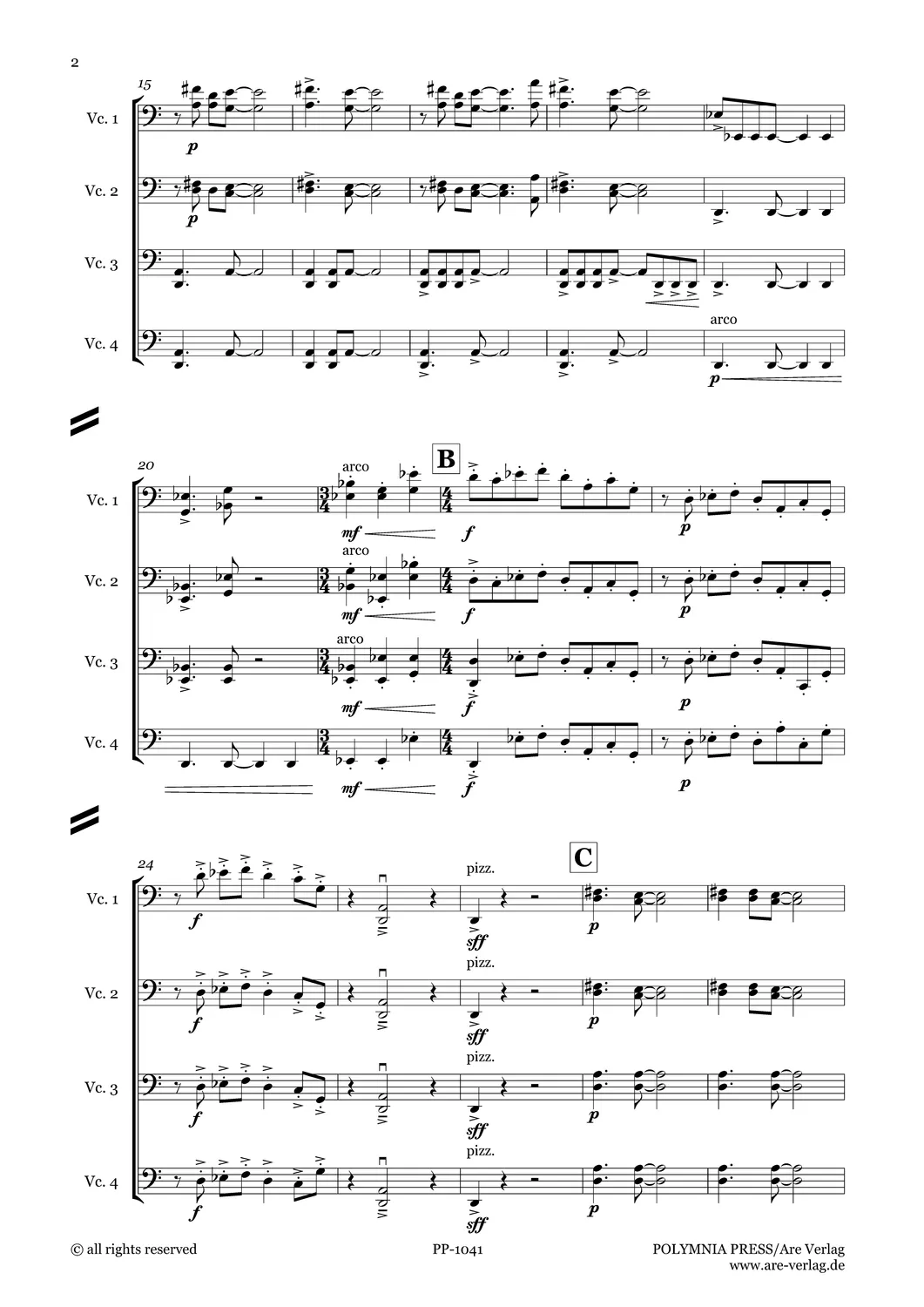 Are Musik Verlag twelve für 12 Violoncelli Noten Partitur