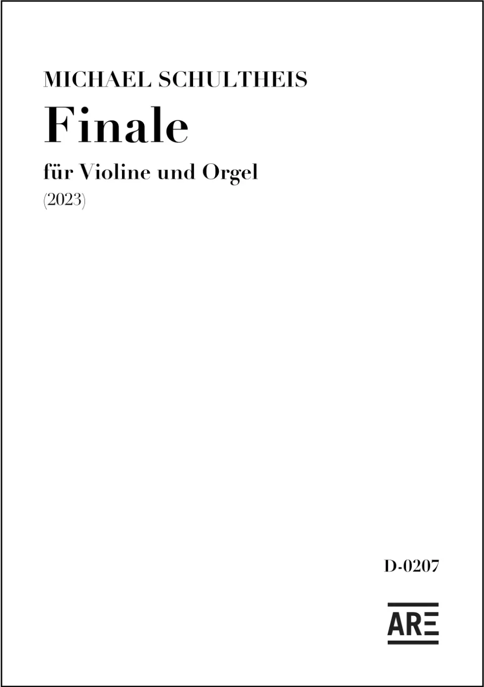 Are Musik Verlag Schultheis Finale 2023 Noten Violine Orgel