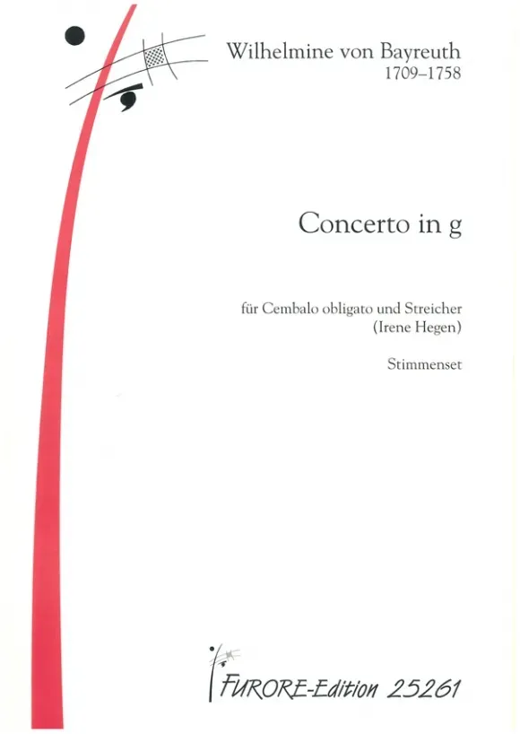Furore Edition Concerto in G Stimmen für Cembalo und Streichquartett