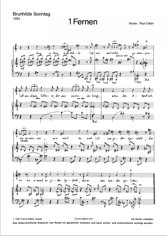 Furore Edition Fünf Lieder Sopran Klavier Noten