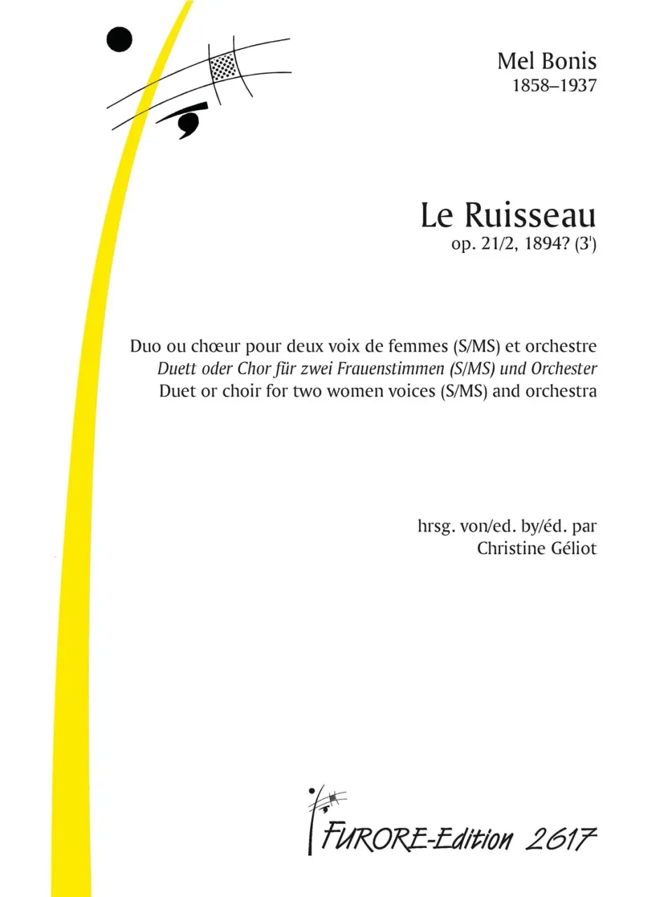 Furore Edition Le Ruisseau op. 21/2 Noten Frauenchor Orchester