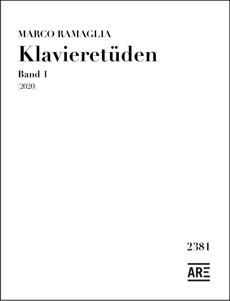 Are Musik Verlag Ramaglia Klavieretüden Band 1 Klaviernoten