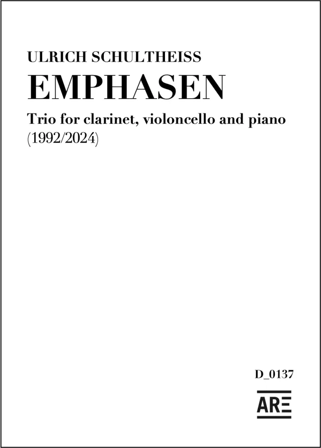 Are Musik Verlag Schultheiss Emphasen Trio Noten Klarinette Cello