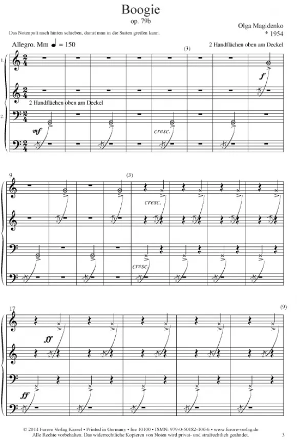 Furore Edition Magidenko Boogie op. 79b Klavier vierhändig Sirene