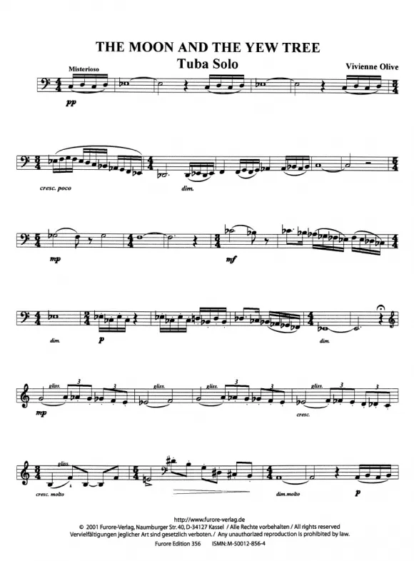 Furore Edition Text VII Moon Yew Tree Noten Tuba Solo