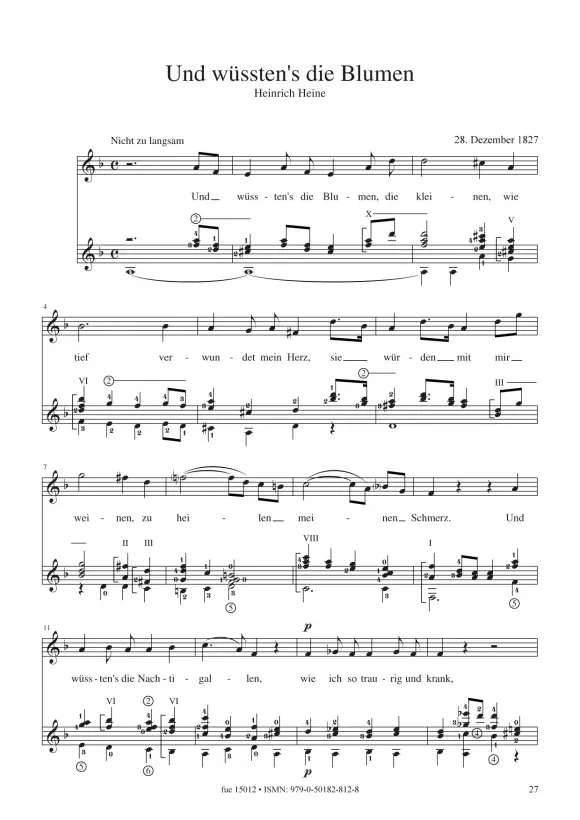 Furore Edition Hensel Und wüssten’s die Blumen Noten Gesang Gitarre