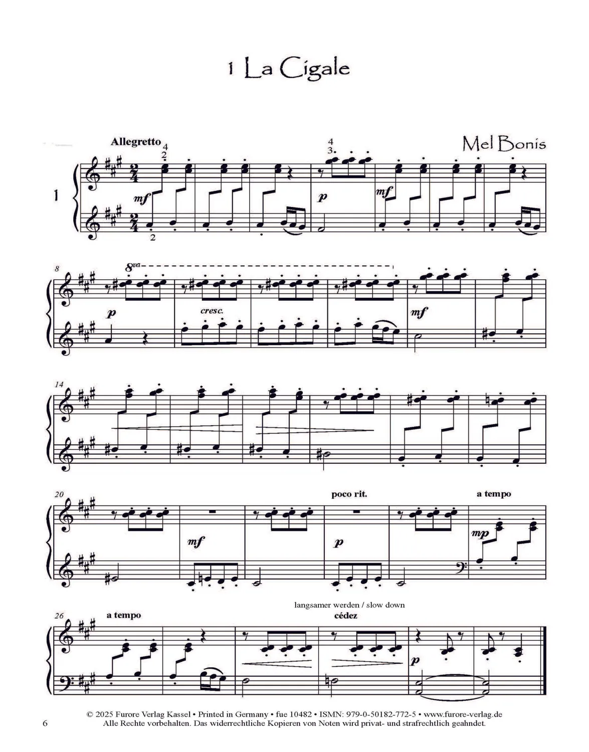 Furore Edition Piano Pieces Vol. 6 Klaviernoten für Anfänger