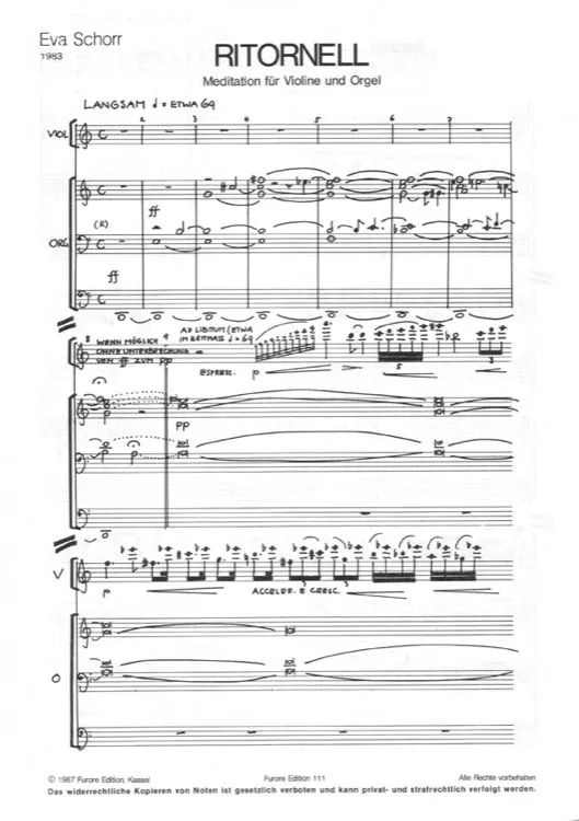 Furore Edition Ritornell Noten für Violine und Orgel