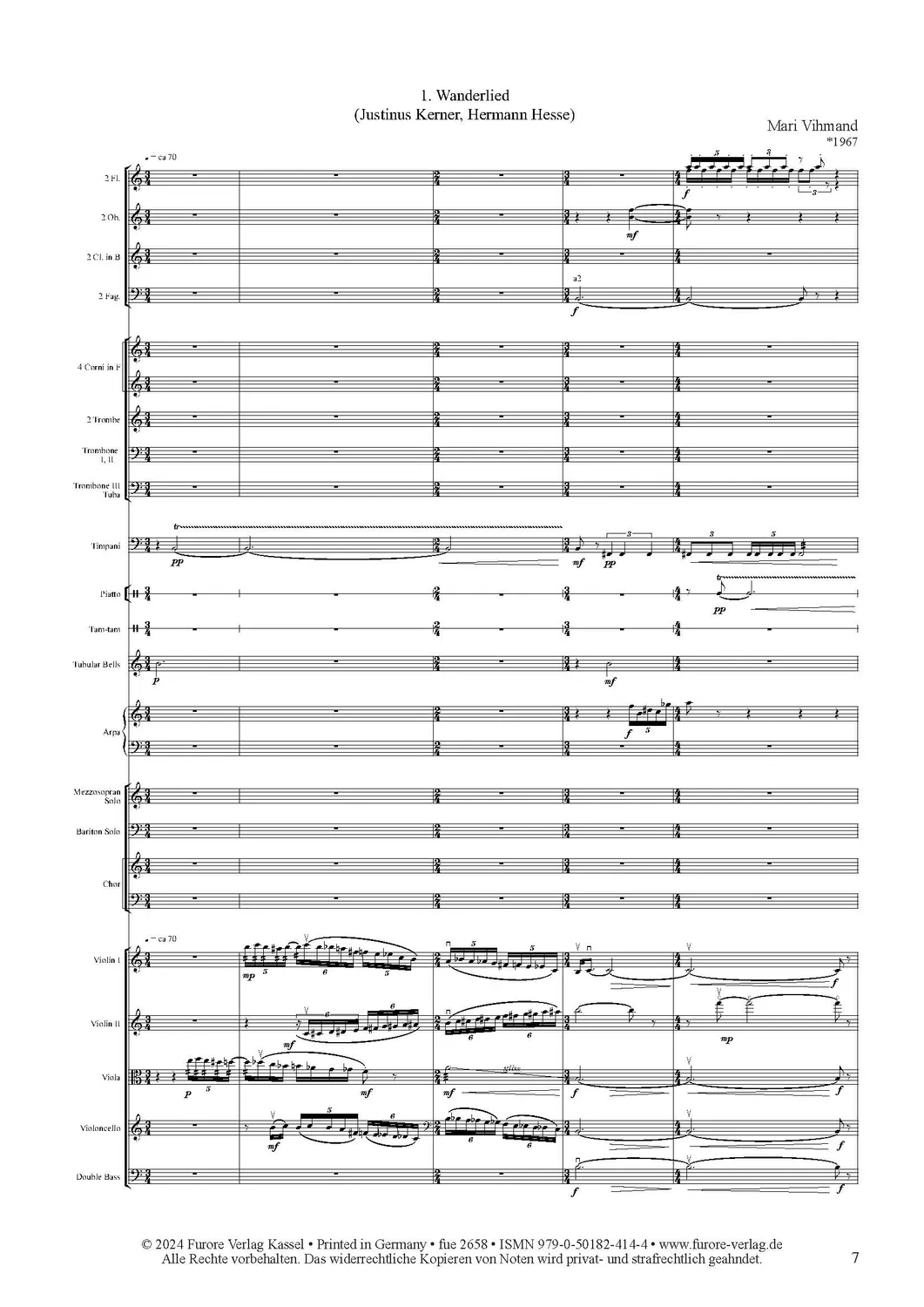 Furore Edition Unterwegs Partitur für Soli Chor und Orchester