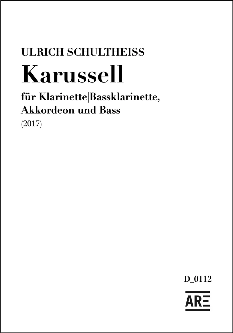 Are Musik Verlag Schultheiss Karussell Noten Klarinette Akkordeon