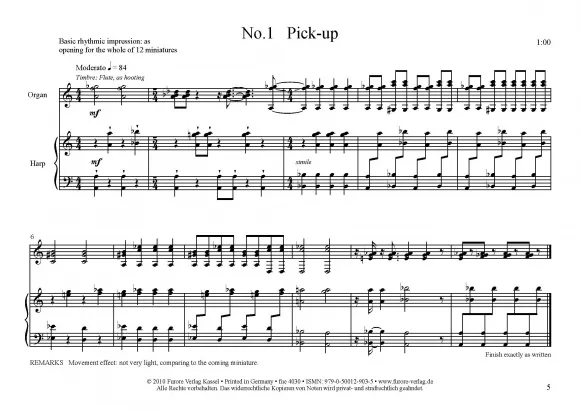 Furore Edition Spielmobil op. 34 Noten Orgel Harfe