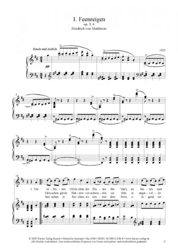 Furore Edition Selected Songs Gesangsnoten Gesang Klavier