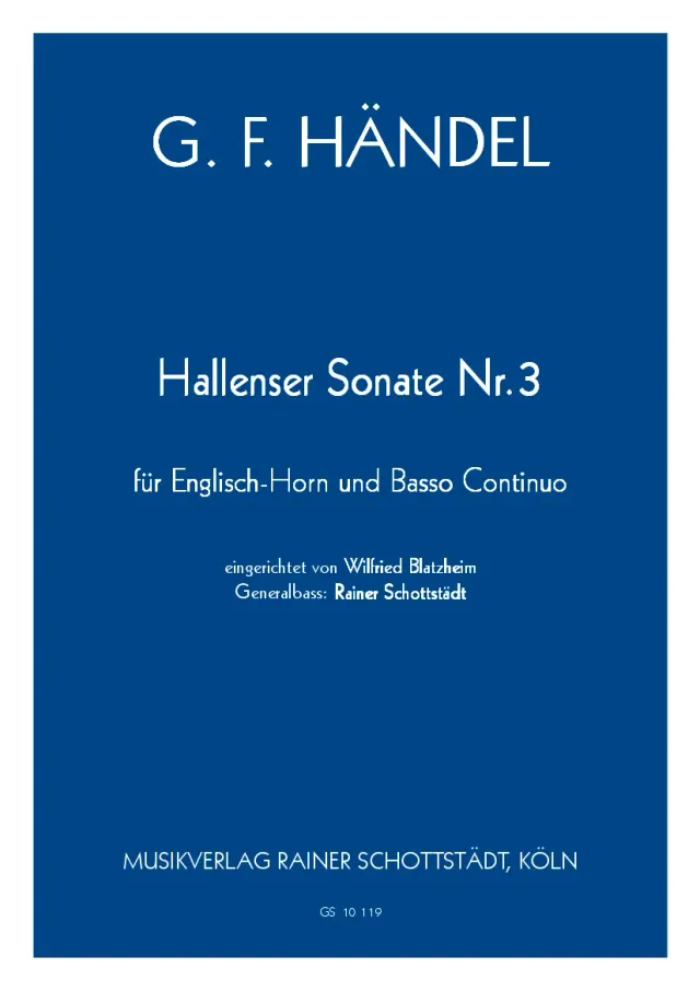 Musikverlag Rainer Schottstädt Hallenser Sonate Nr. 3 für Viola und Basso continuo