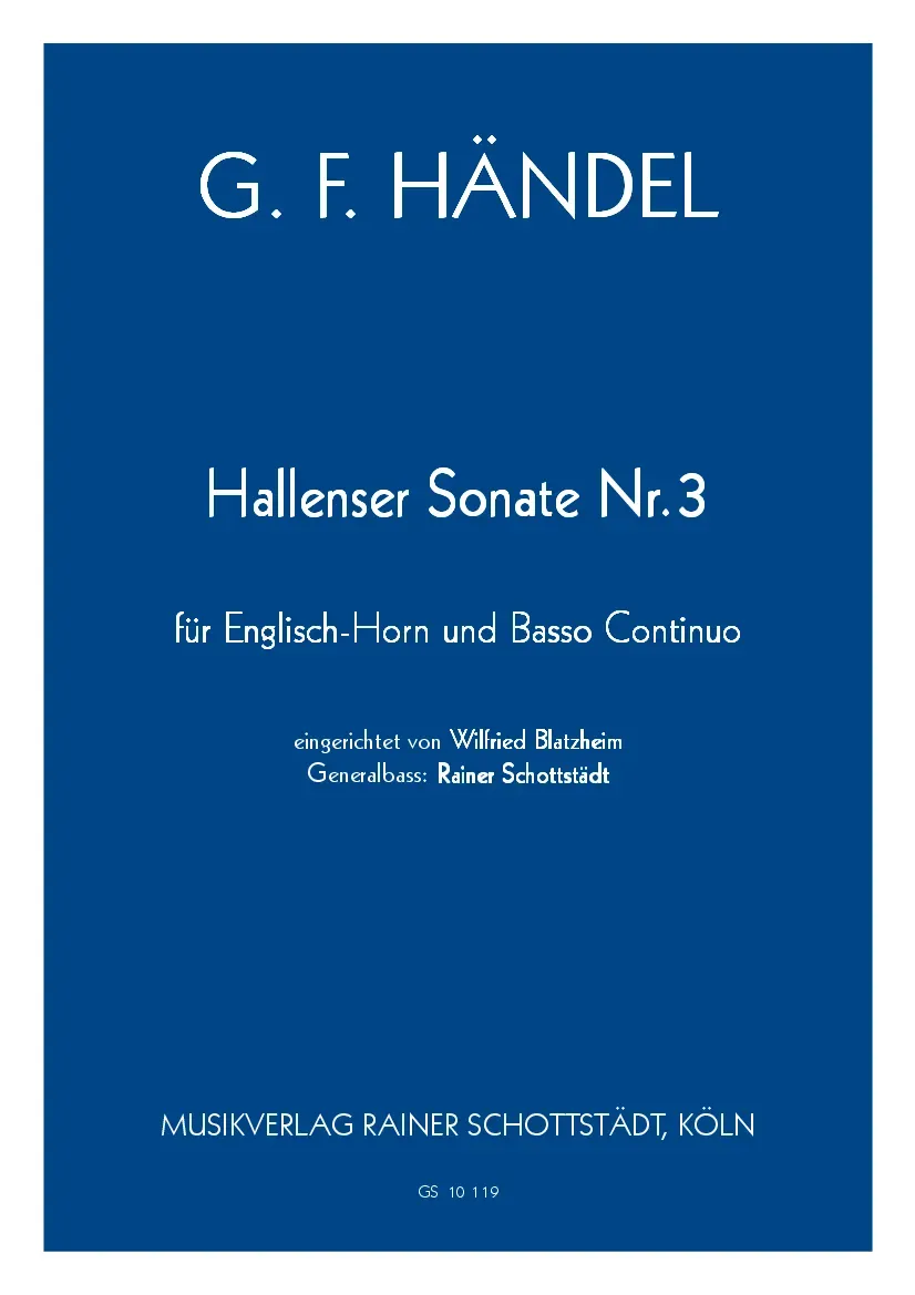 Musikverlag Rainer Schottstädt Hallenser Sonate Nr. 3 für Viola und Basso continuo