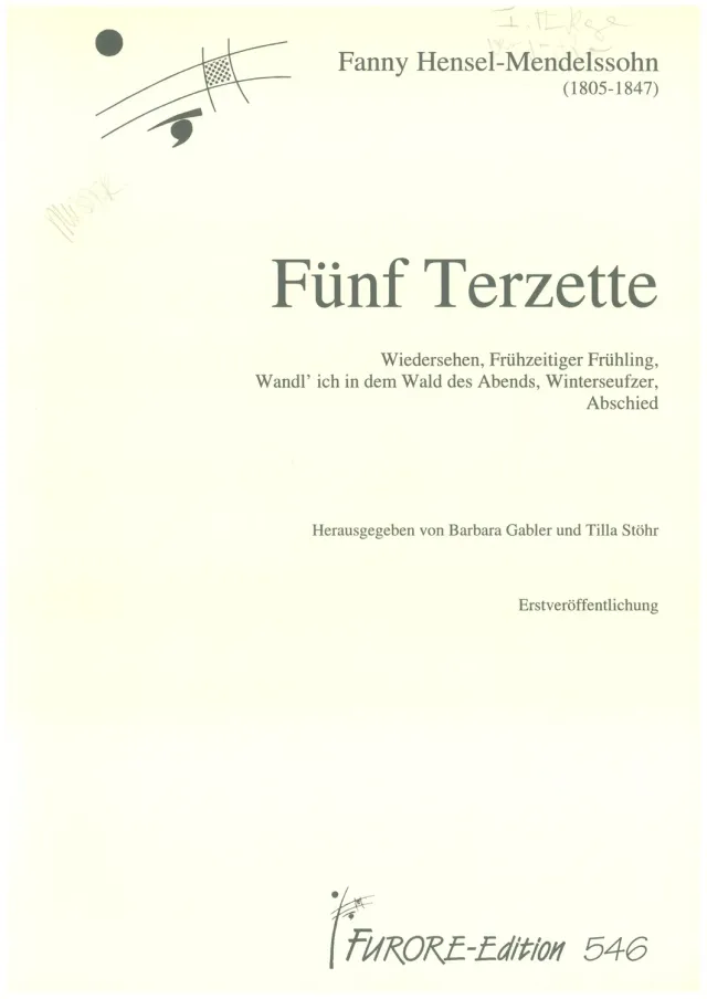 Furore Edition Fünf Terzette Chorpartitur SSA