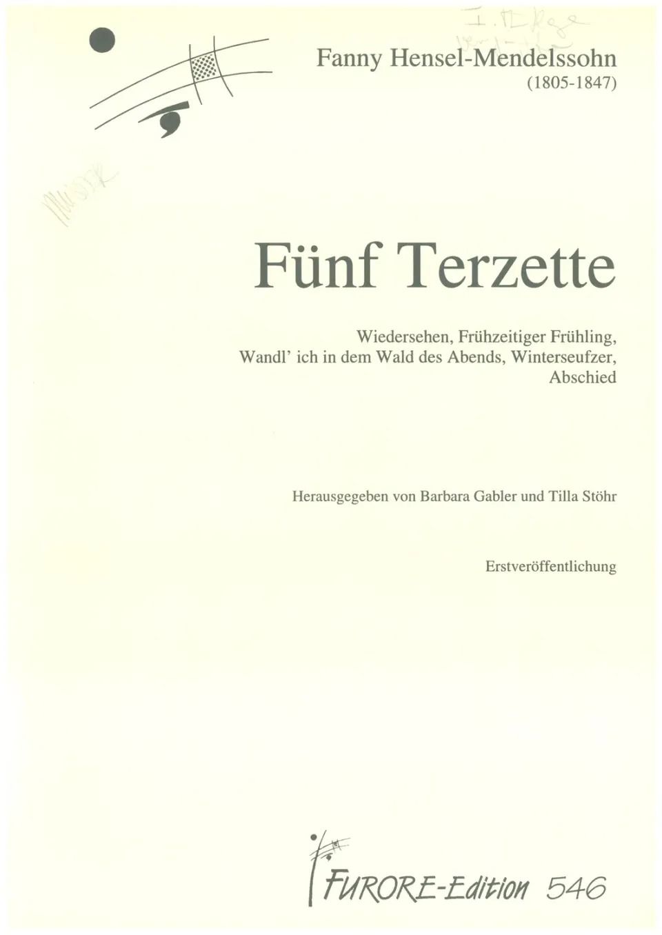 Furore Edition Fünf Terzette Chorpartitur SSA