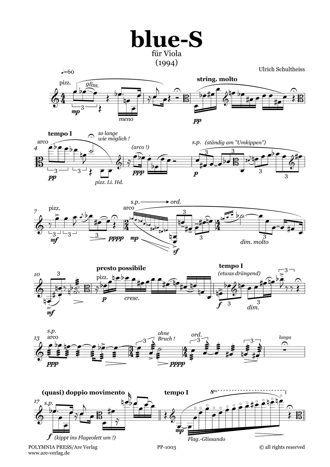 Are Musik Verlag Schultheiss blue-S Noten Solo Streicher