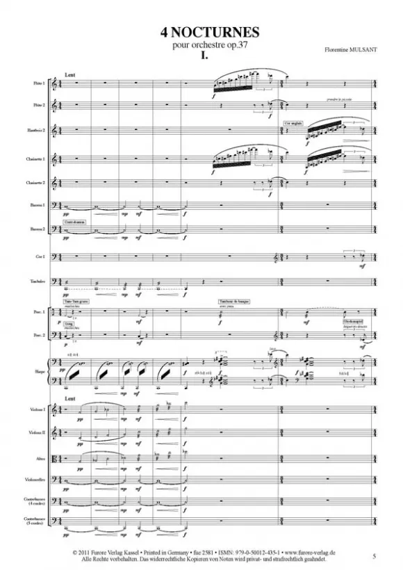 Furore Edition 4 Nocturnes for Orchestra op 37 Mietmaterial