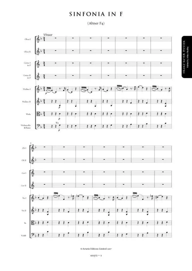 Artaria Sinfonie F-Dur Altner F4 AE072 Partitur