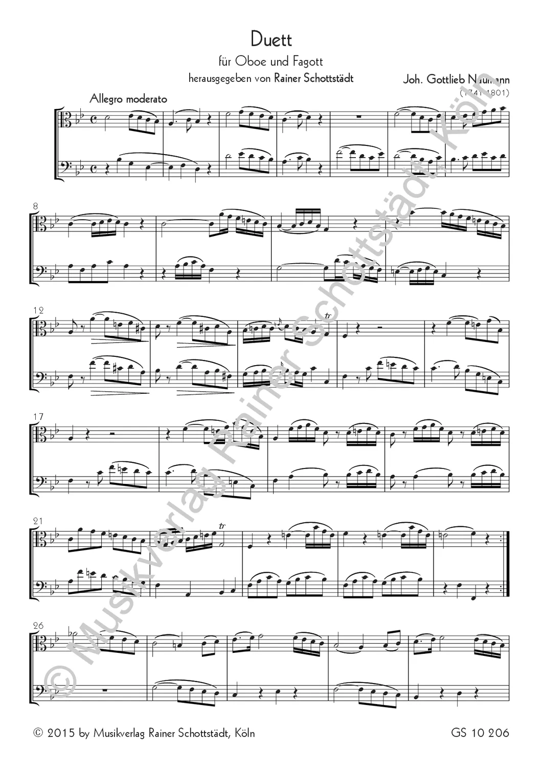 Musikverlag Rainer Schottstädt Duett Noten Viola Fagott