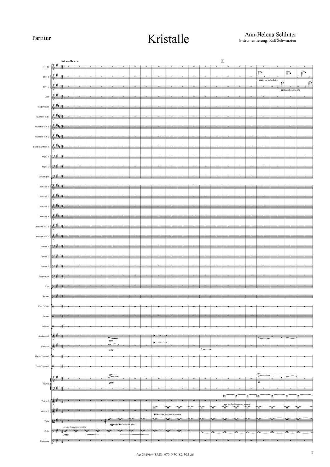 Furore Edition Kristalle Klavierkonzert Partitur Klavier Orchester