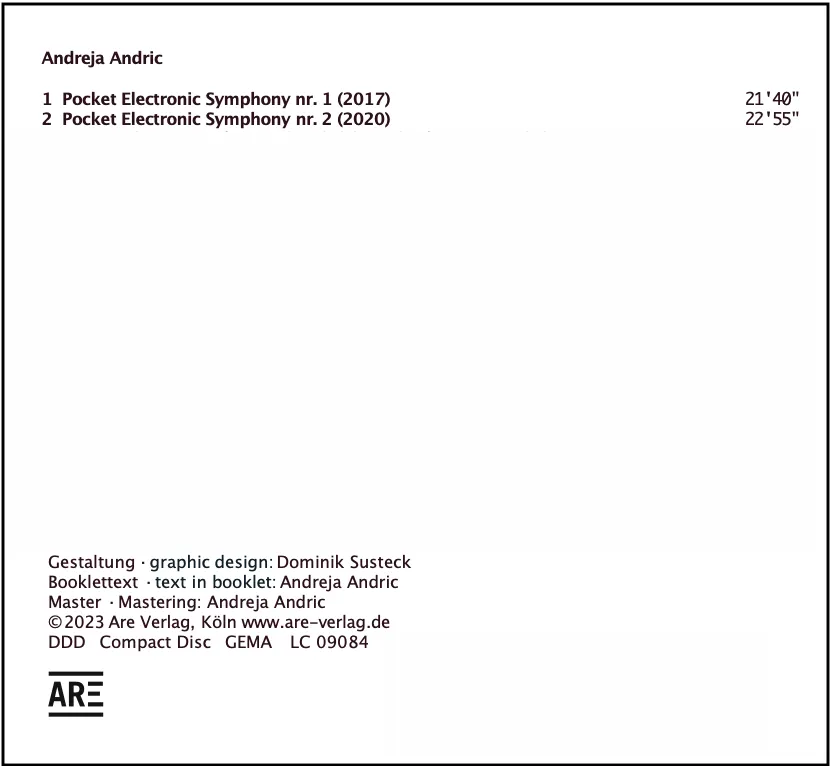 Are Musik Verlag Andric Pocket Electronic Symphonies CD