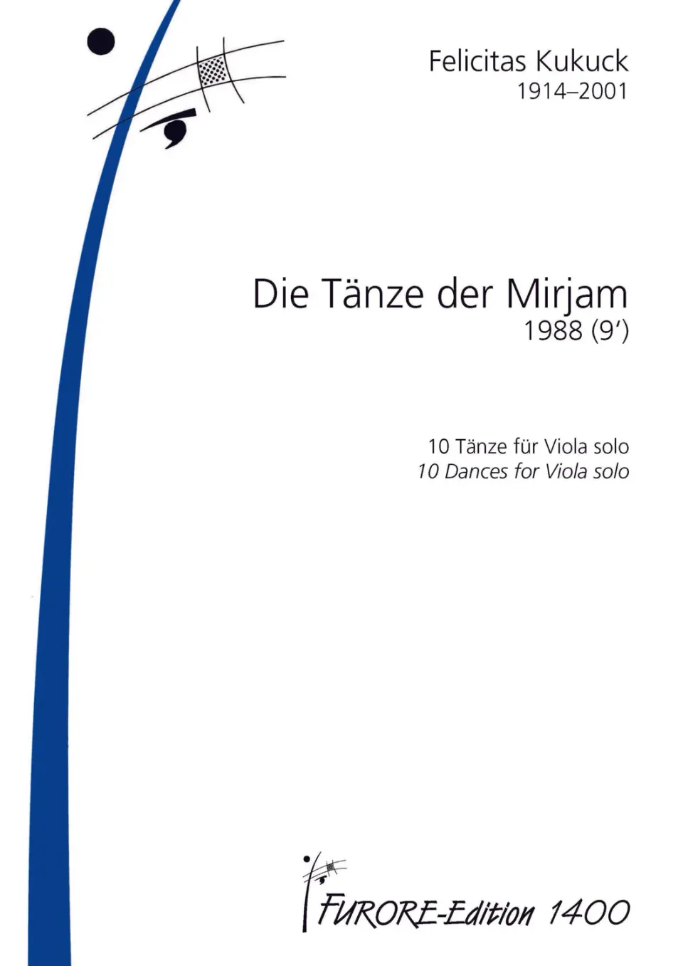 Furore Edition Die Tänze der Miriam Viola solo Noten