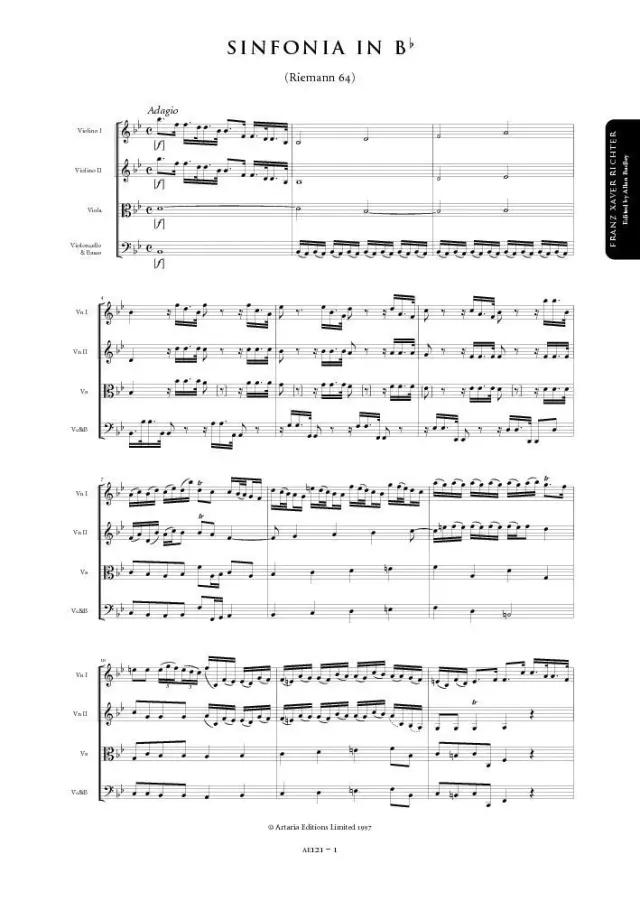 Artaria Richter Sinfonie Nr.64 B-Dur AE121 Partitur