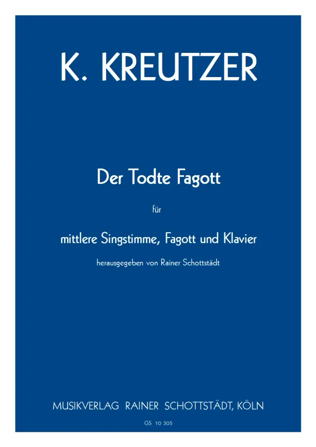 Musikverlag Rainer Schottstädt Der Todte Fagott Noten Bariton Fagott